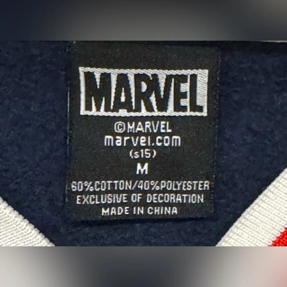 Marvel Captain America Red White Blue Gray Sleeves Varsity Jacket Men’s Size M